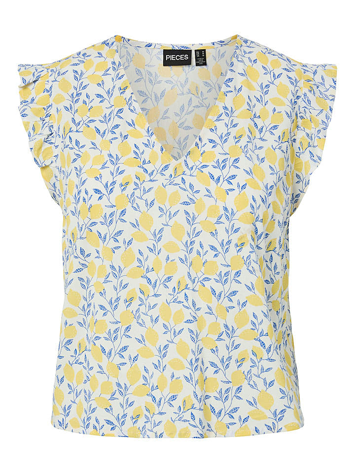 Pieces Bluse "Pcbarri" in Weiß - 33% | Größe M | Damen-blusen