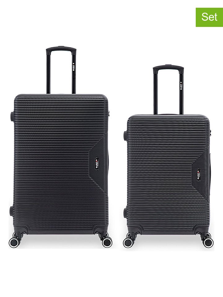 BlueStar 2tlg. Hardcase-Trolleyset "Wagram" in Schwarz - 71% | Damen-koffer-reisegepaeck