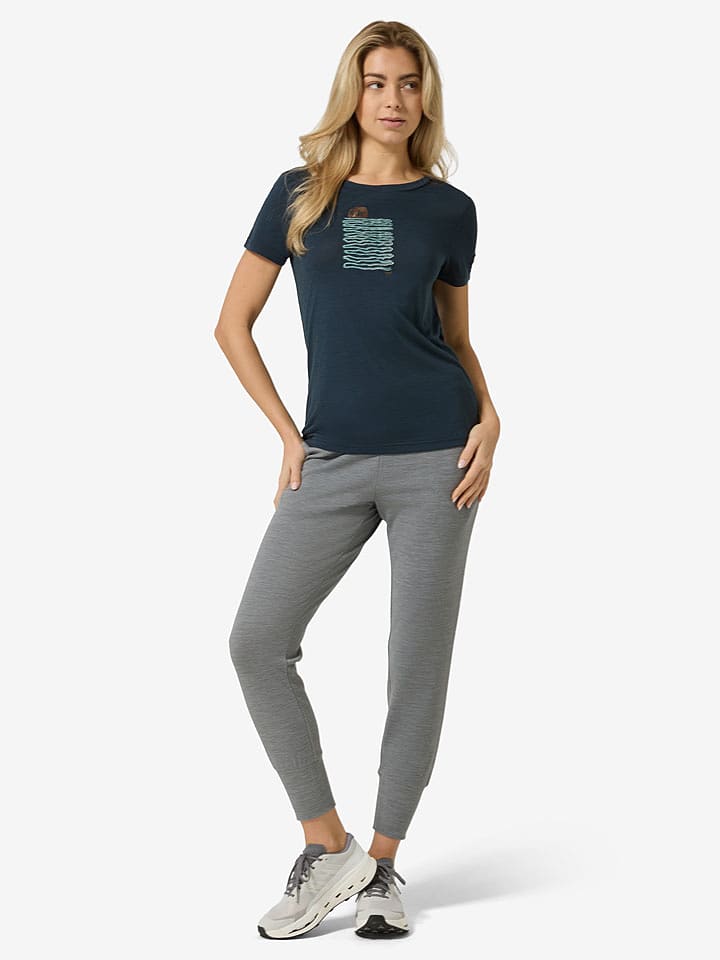 super.natural Trainingsshirt "Sea Line" in Dunkelblau - 52% | Größe XL | Damen-outdoor-tops-shirts