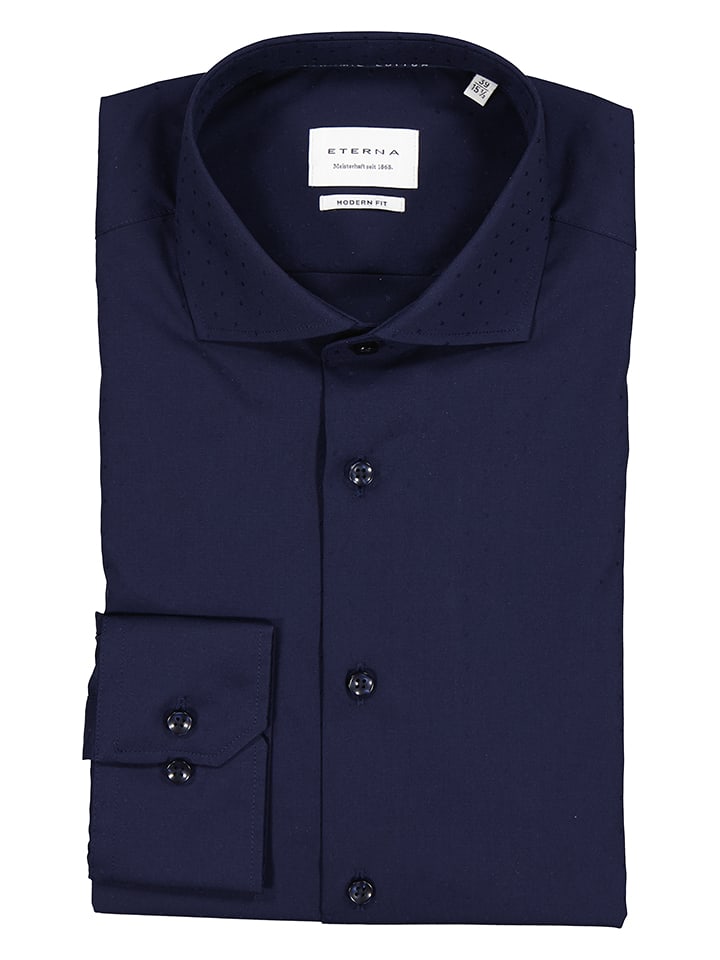 Eterna Hemd - Modern fit - in Dunkelblau - 54% | Größe 44 | Herren-plussize