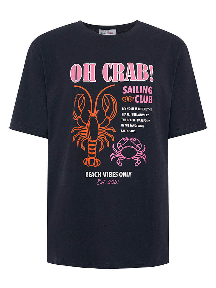 Zwillingsherz Koszulka "Oh Crab" w kolorze granatowym rozmiar: L