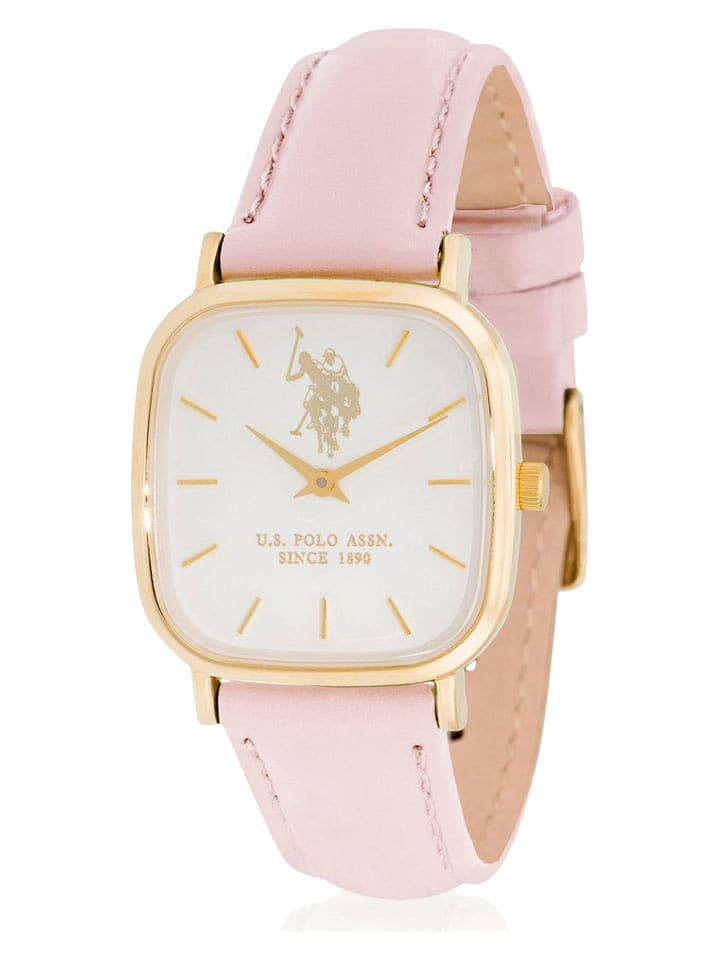 U.S. Polo Assn. Quarzuhr in Rosa/ Gold/ Creme - 71% | Damen-uhren