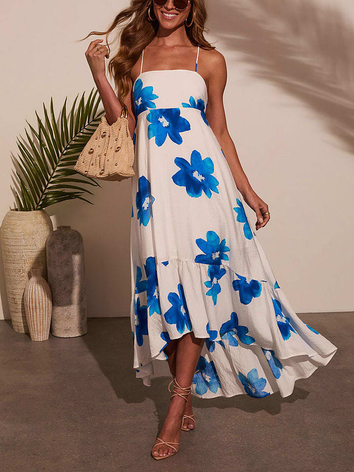 Milan Kiss Kleid in Weiß/ Blau - 69% | Größe L | Damen-kleider