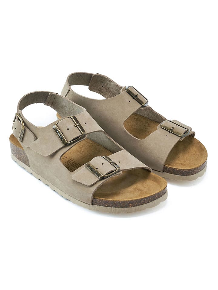 Mandel Leder-Sandalen in Beige/ Braun - 65% | Größe 37 | Damen-sandalen