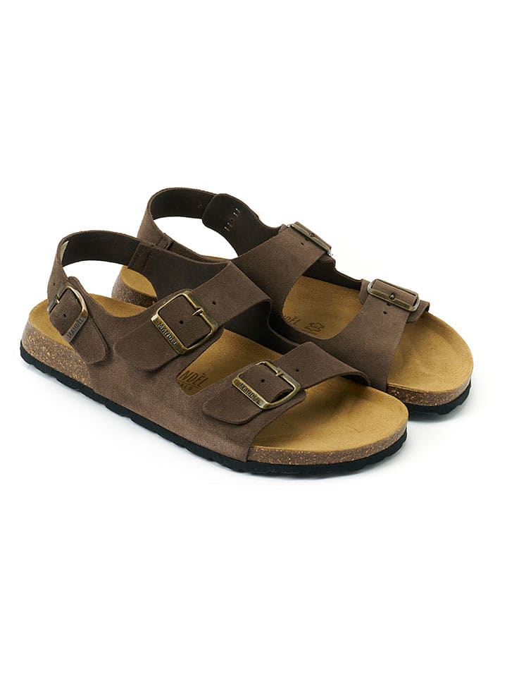 Mandel Leder-Sandalen "Carlos" in Braun - 52% | Größe 43 | Herrensandalen
