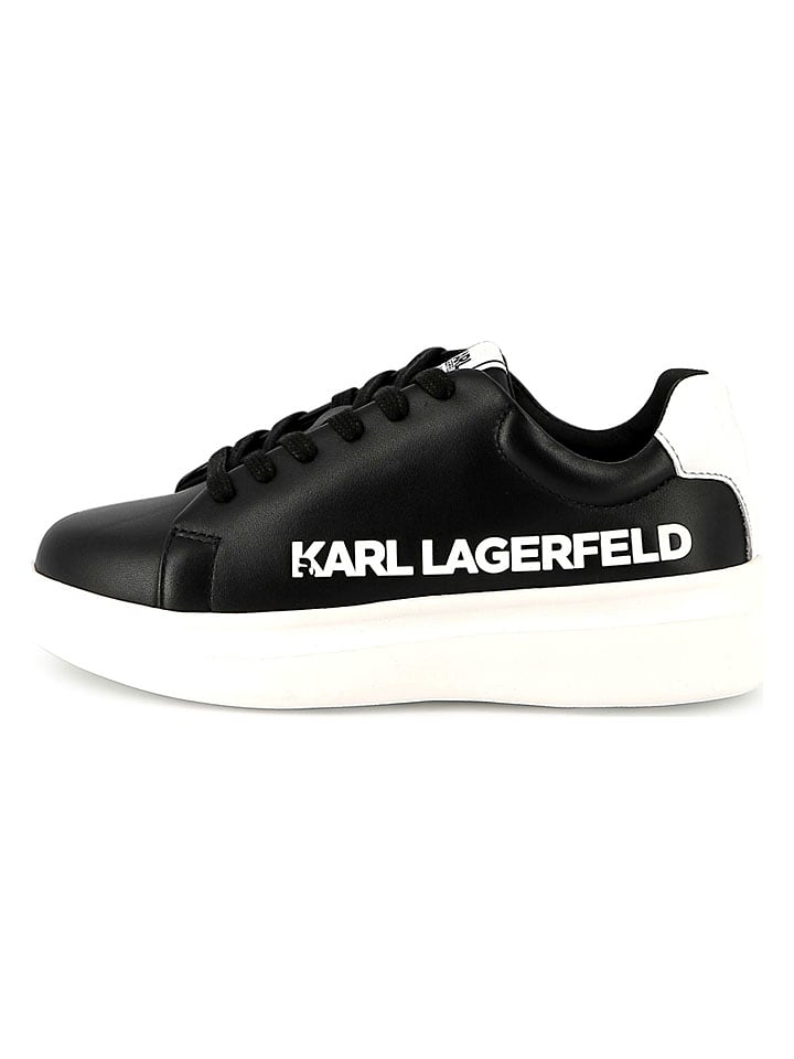 Karl Lagerfeld Kids Leder-Sneakers in Schwarz - 55% | Größe 38 | Kindersneakers