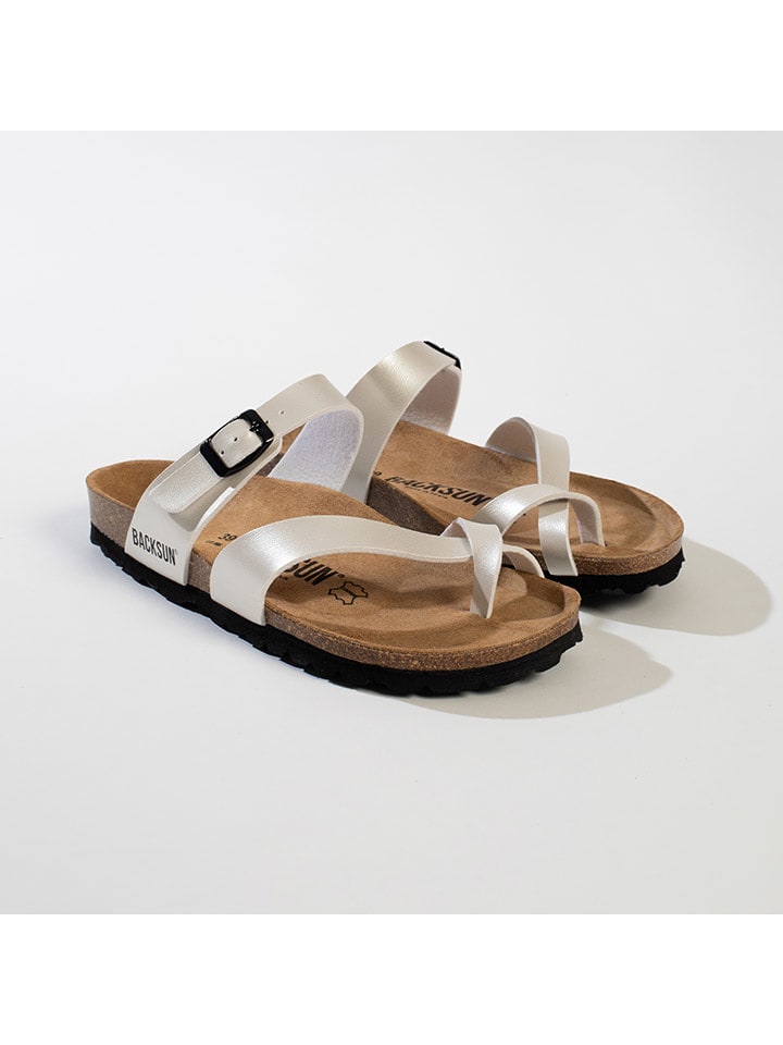 BACKSUN Zehentrenner "Barcelone" in Silber - 62% | Größe 41 | Damen-sandalen