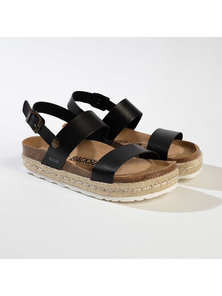 BACKSUN Leder-Sandaletten "Diadema" in Schwarz - 62% | Größe 41 | Damen-sandalen