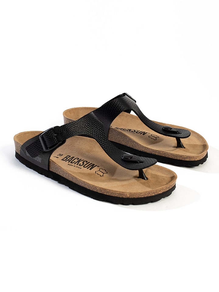 BACKSUN Zehentrenner "Singapore" in Schwarz - 63% | Größe 42 | Damen-sandalen
