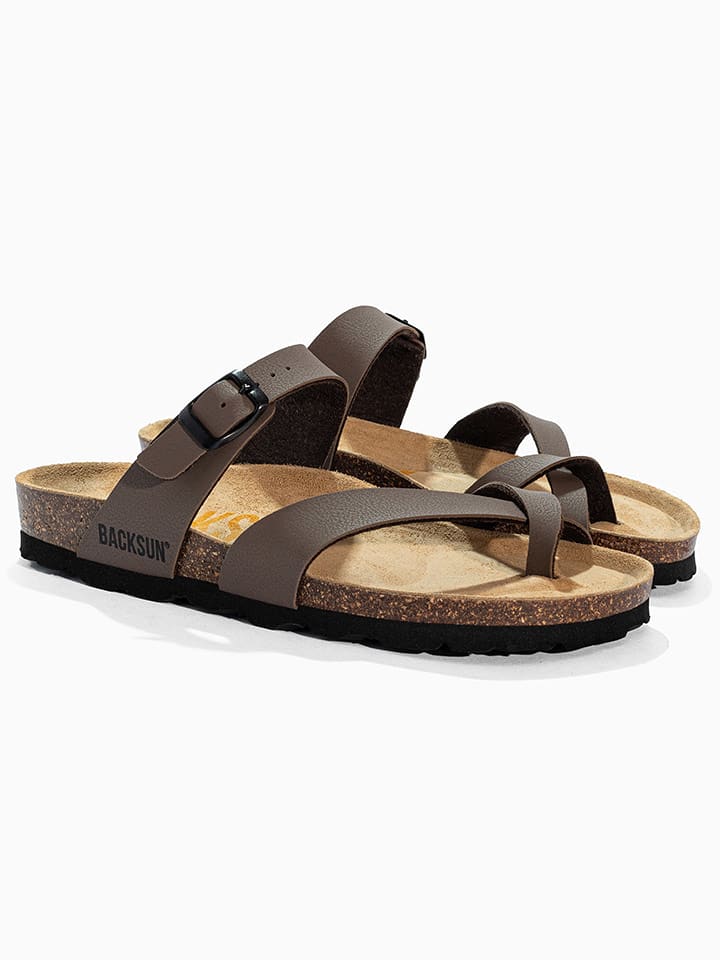 BACKSUN Zehentrenner "Barcelone" in Braun - 63% | Größe 39 | Damen-sandalen