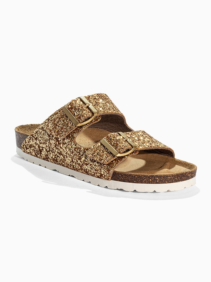 BACKSUN Pantoletten "Bali" in Gold - 63% | Größe 36 | Damen-pantoletten