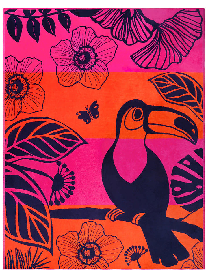 Le Comptoir de la Plage Strandtuch ''Tropical Forest'' in Orange/ Pink - (L)180 x (B)140 cm - 51% | Badtextilien