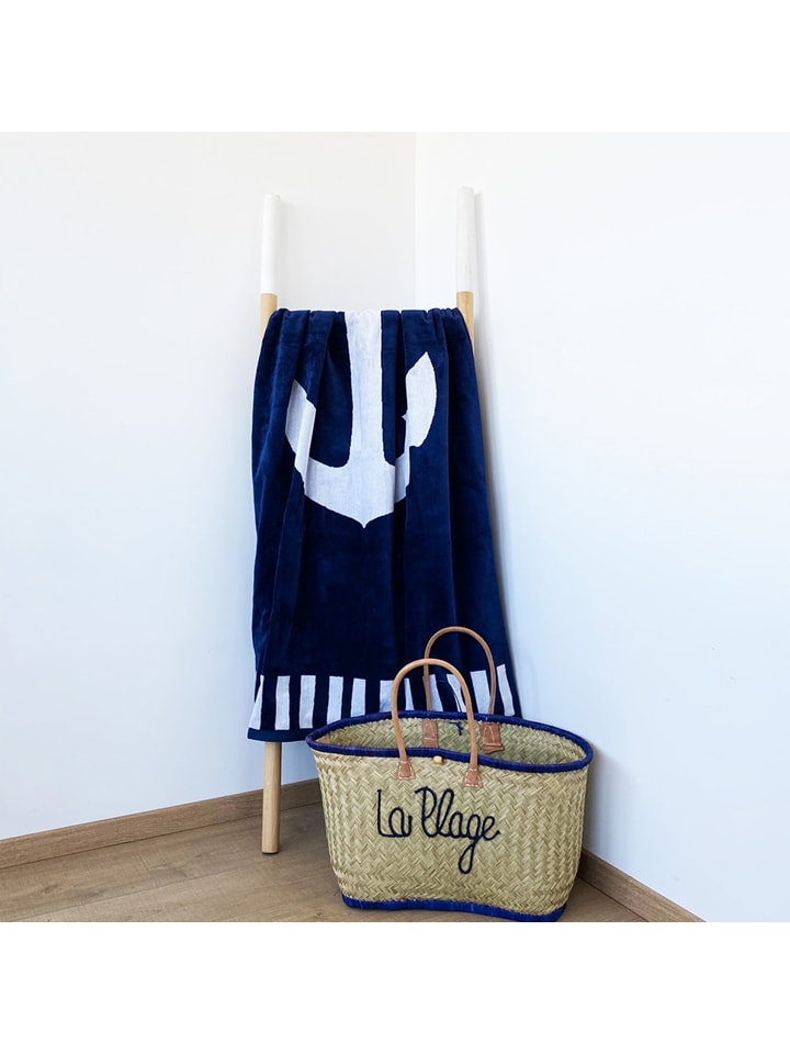 Le Comptoir de la Plage Strandtuch "Margo - Houston" in Dunkelblau/ Weiß - (L)175 x (B)100 cm - 51% | Badtextilien