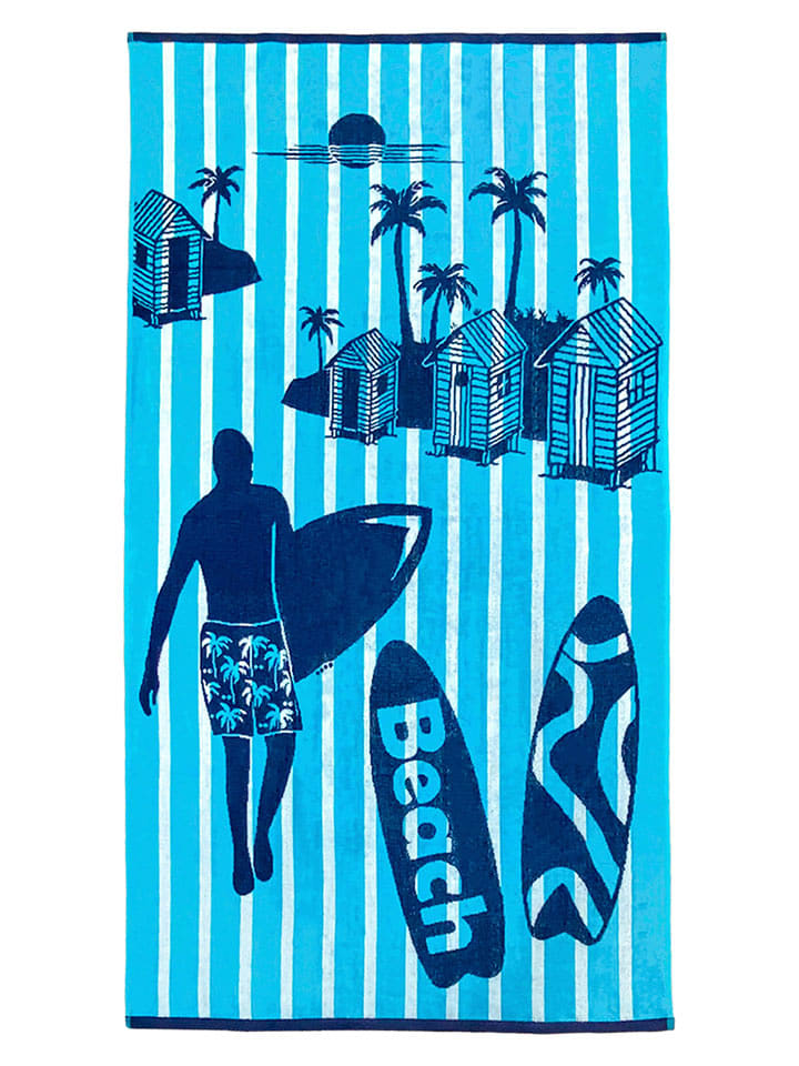 Le Comptoir de la Plage Strandtuch ''Casuta'' in Hellblau/ Dunkelblau - (L)170 x (B)90 cm - 53% | Badtextilien