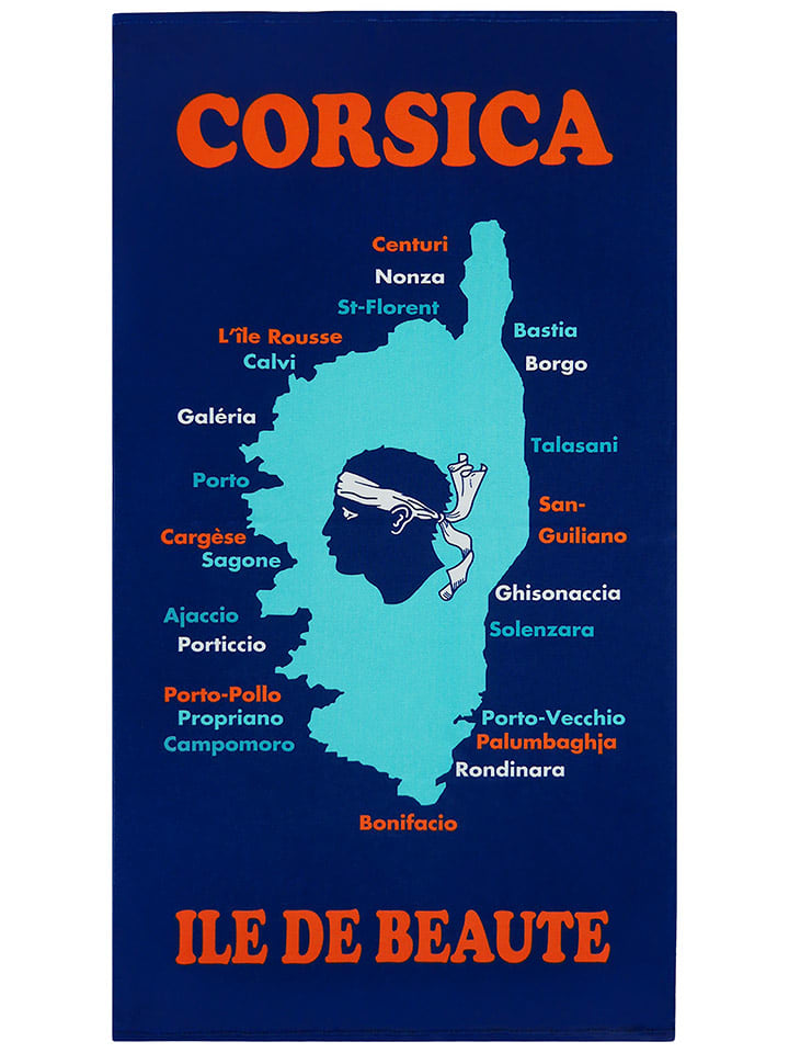 Le Comptoir de la Plage Mikrofaser-Strandtuch ''Insula'' in Dunkelblau - (L)170 x (B)90 cm - 52% | Badtextilien