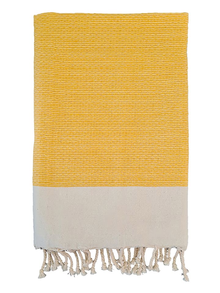 Le Comptoir de la Plage Fouta "Athena" in Gelb/ Beige - (L)200 x (B)100 cm - 39% | Badtextilien