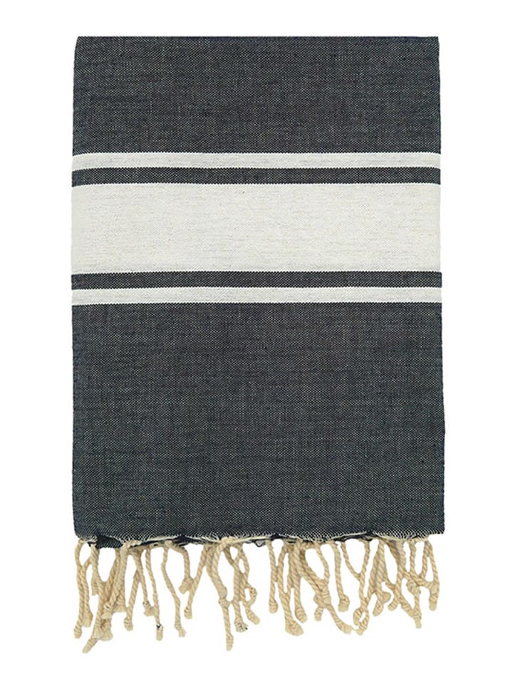 Le Comptoir de la Plage Fouta ''Kozo'' in Dunkelblau - (L)200 x (B)100 cm - 39% | Badtextilien