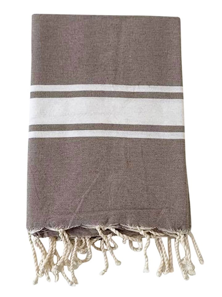 Le Comptoir de la Plage Fouta ''Kozo'' in Taupe - (L)200 x (B)100 cm - 44% | Badtextilien