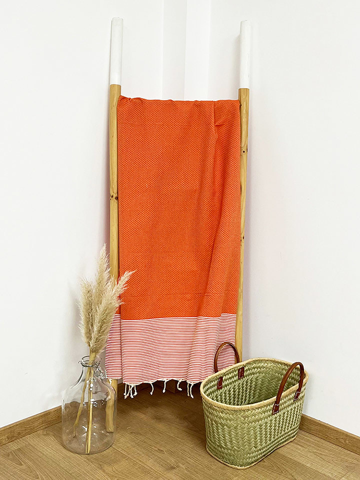 Le Comptoir de la Plage Fouta "Mikanda" in Orange - (L)200 x (B)100 cm - 39% | Badtextilien