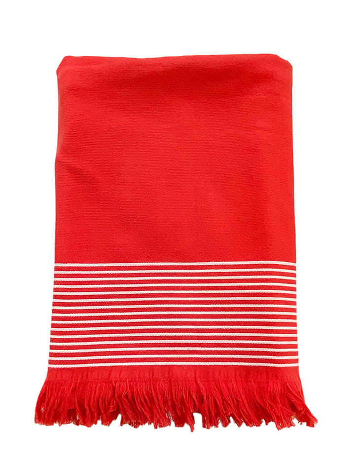 Le Comptoir de la Plage Fouta "Doublee - Paski" in Rot - (L)170 x (B)90 cm - 49% | Badtextilien