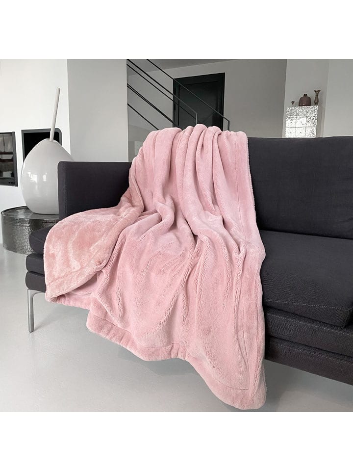 Le Comptoir de la Plage Plaid ''Cozy'' in Rosa - (L)170 x (B)130 cm - 55% | Decken