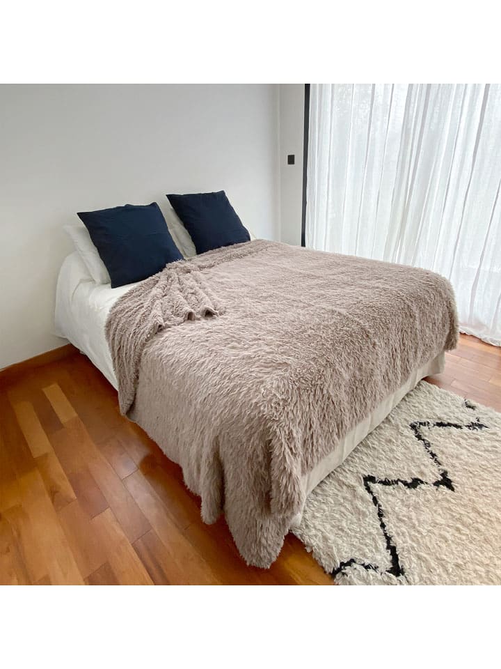 Le Comptoir de la Plage Plaid ''Longwool'' in Taupe - (L)240 x (B)220 cm - 56% | Decken