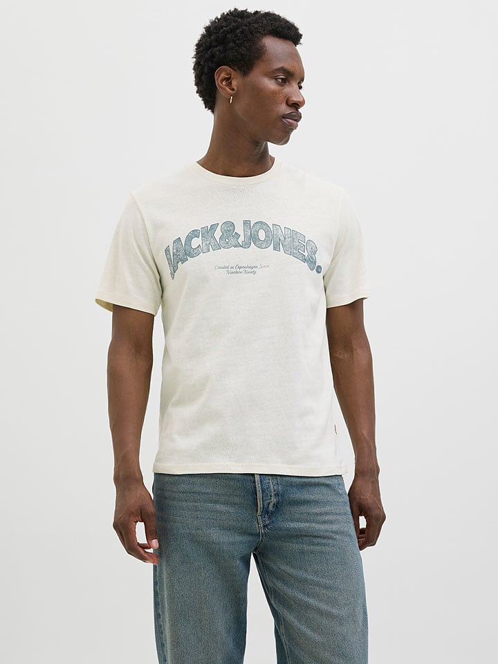Jack & Jones Shirt "Almeria" in Weiß - 60% | Größe M | Herren-plussize