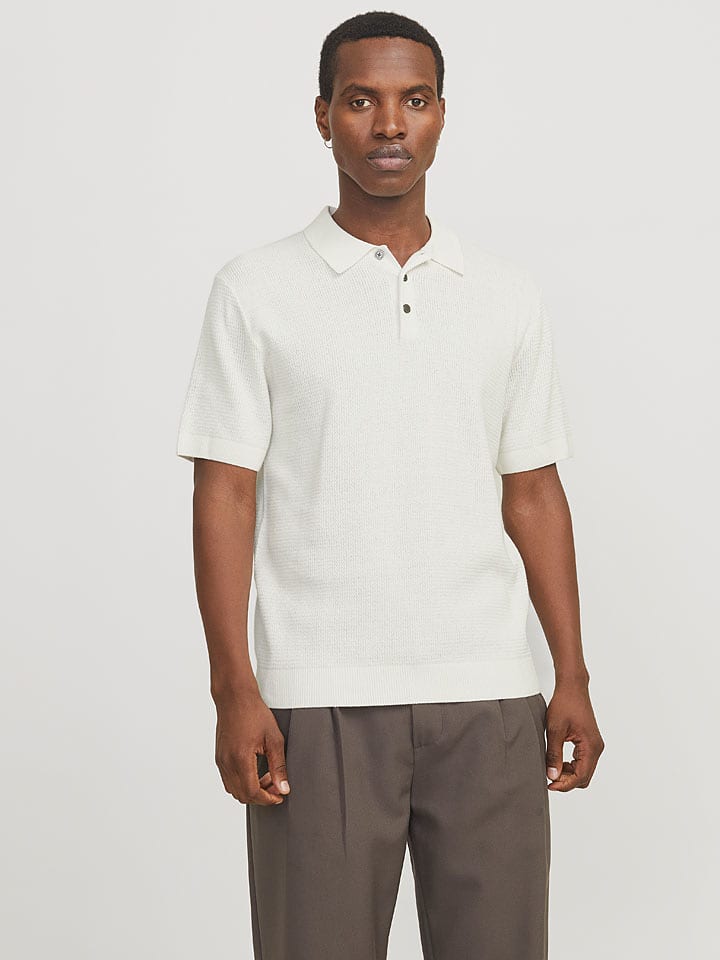 Jack & Jones Poloshirt "Cooper" in Creme - 50% | Größe XL | Herren-plussize