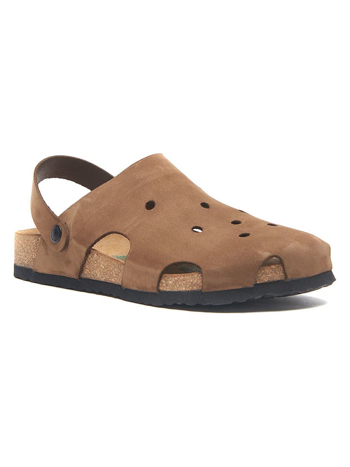 Comfortfusse Leder-Clogs in Sand - 59% | Größe 40 | Damen-pantoletten