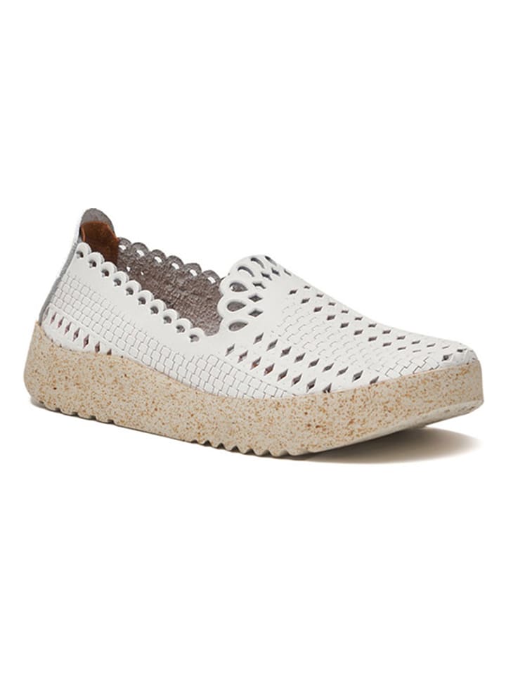 Comfortfusse Leder-Slipper in Weiß - 62% | Größe 36 | Damen-schuhe-halbschuhe