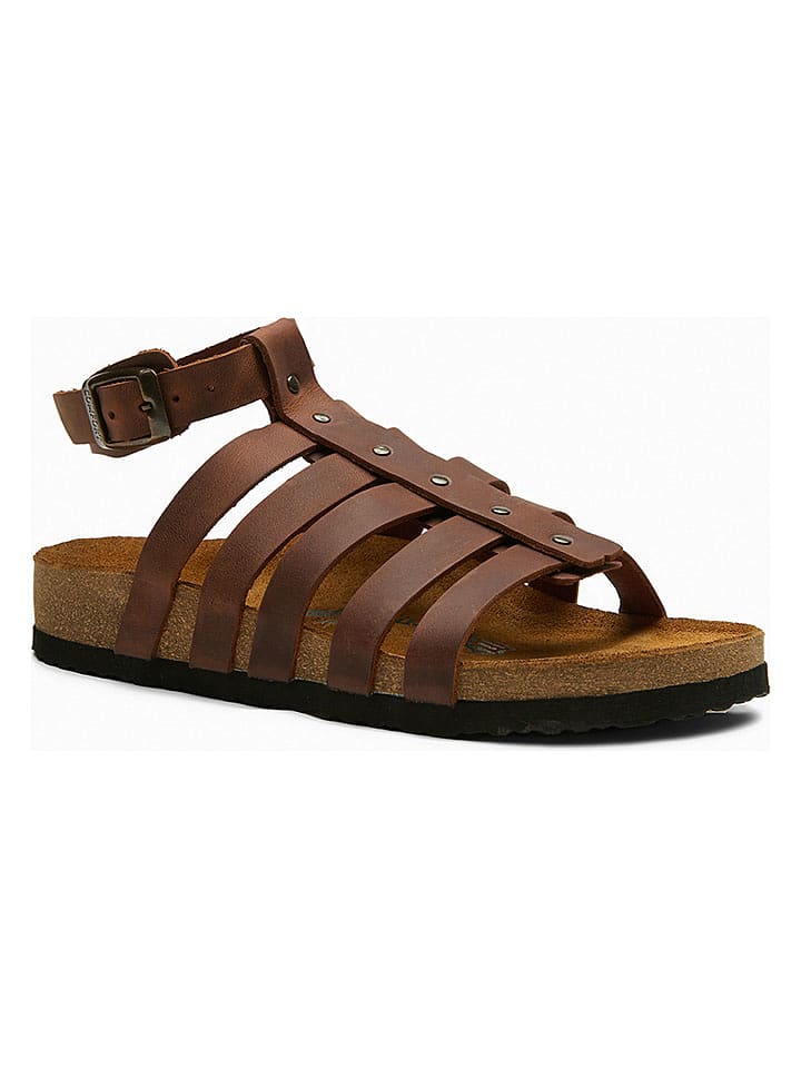 Comfortfusse Leder-Sandalen "Ares" in Braun - 63% | Größe 37 | Damen-sandalen