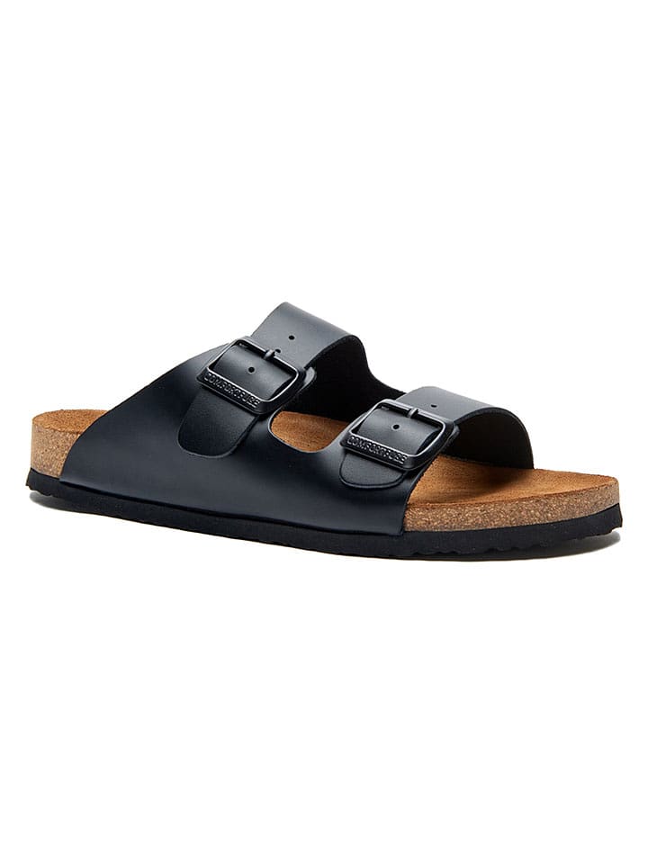 Comfortfusse Leder-Pantoletten in Schwarz - 61% | Größe 35 | Damen-pantoletten