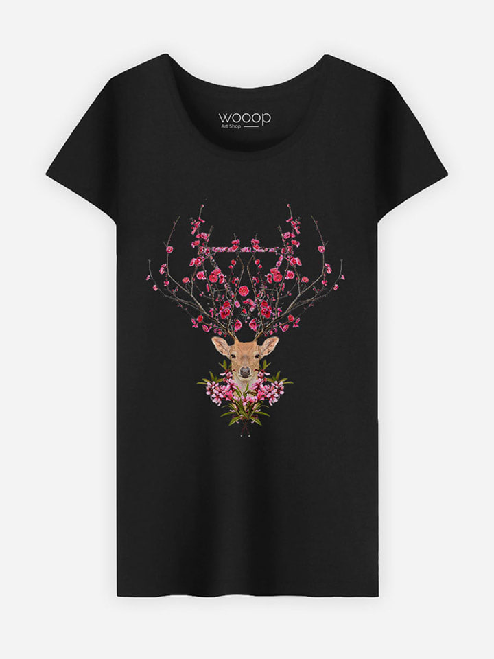 WOOOP Shirt "Spring Deer" in Schwarz - 65% | Größe XXL | Damen-tops