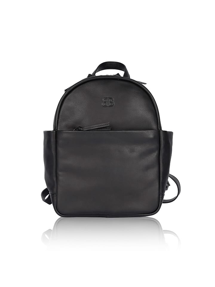 Bellicci Leder-Rucksack "Kassidy" in Schwarz - (B)23 x (H)29,5 x (T)8,5 cm - 58% | Damen-taschen