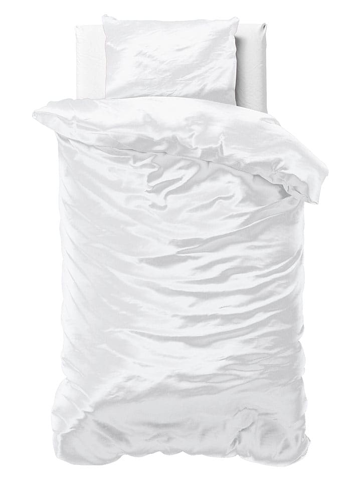 Sleeptime Micropercal-Satin-Bettwäsche-Set "Beauty Skin Care" in Weiß - 59% | Größe 140x220 cm | Bettwaesche-bettwaren