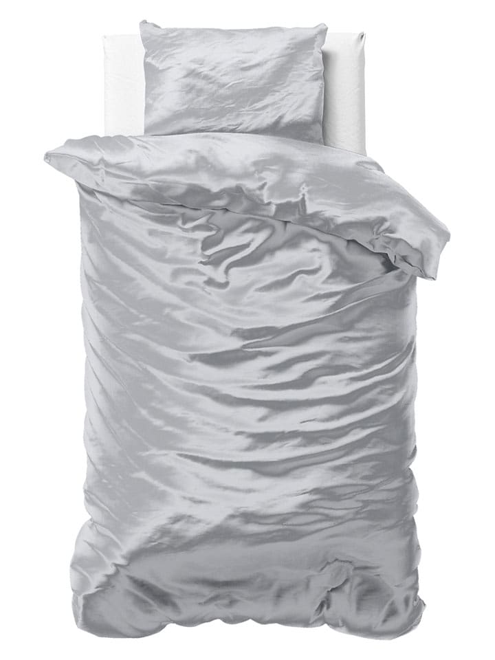 Sleeptime Micropercal-Satin-Bettwäsche-Set "Beauty Skin Care" in Silber - 59% | Größe 200x220 cm | Bettwaesche-bettwaren