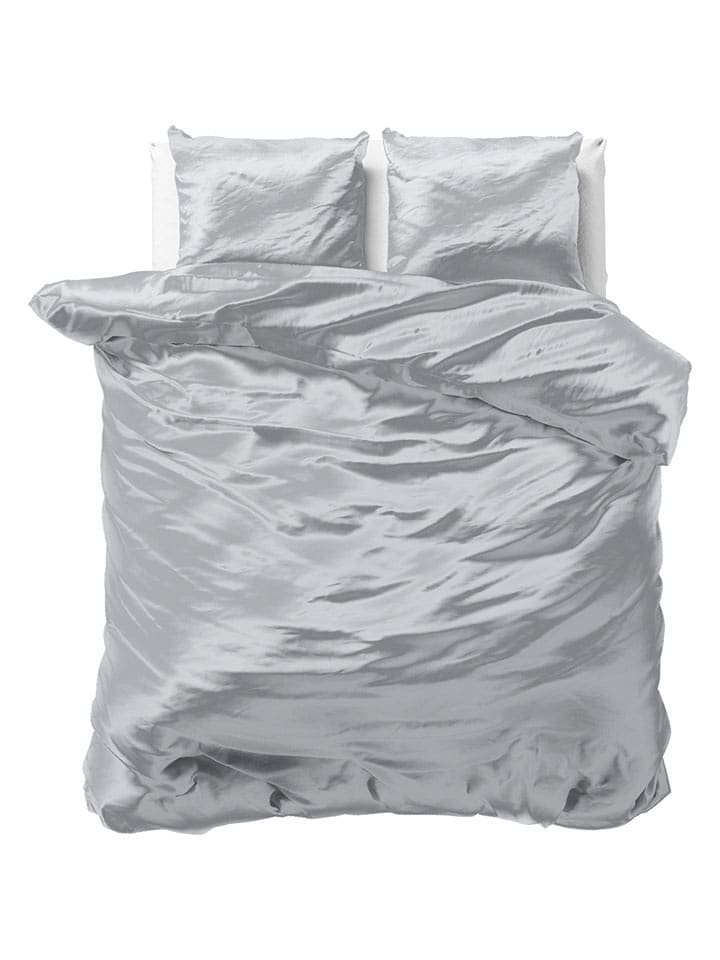 Sleeptime Micropercal-Satin-Bettwäsche-Set "Beauty Skin Care" in Silber - 69% | Größe 240x220 cm | Bettwaesche-bettwaren