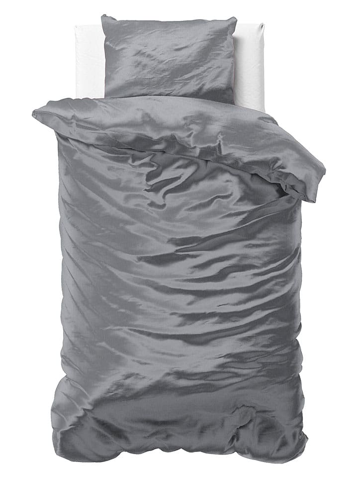 Sleeptime Micropercal-Satin-Bettwäsche-Set "Beauty Skin Care" in Anthrazit - 64% | Größe 240x220 cm | Bettwaesche-bettwaren