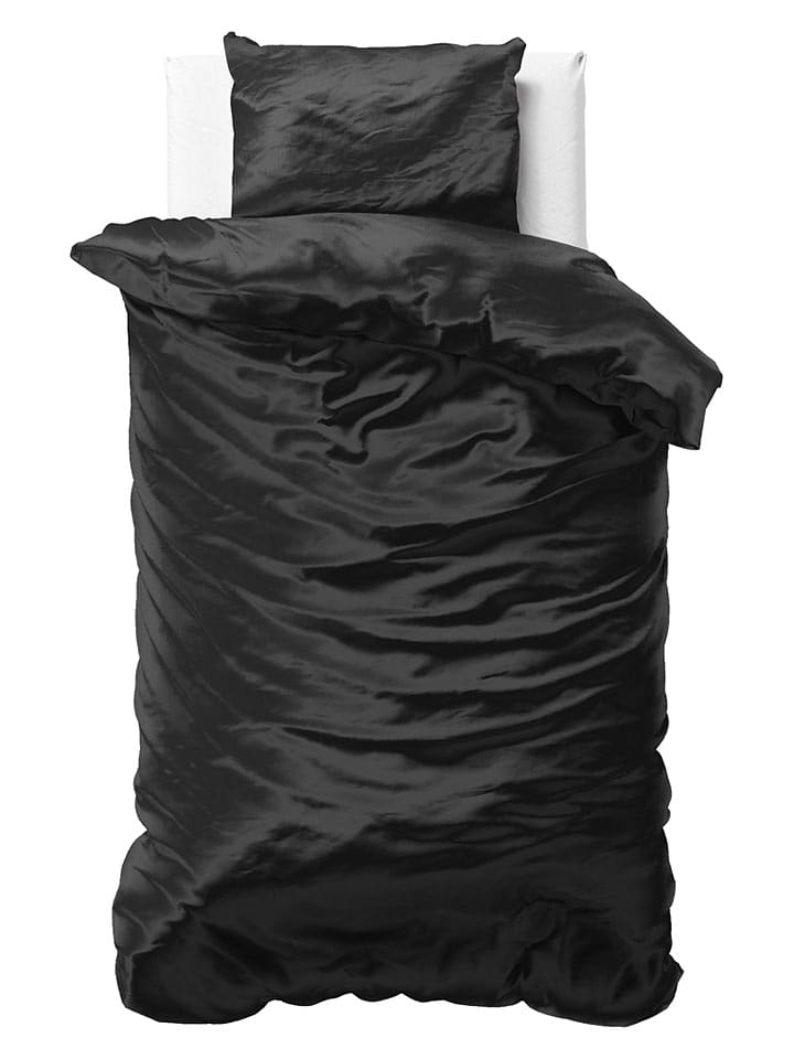 Sleeptime Micropercal-Satin-Bettwäsche-Set "Beauty Skin Care" in Schwarz - 63% | Größe 140x220 cm | Bettwaesche-bettwaren