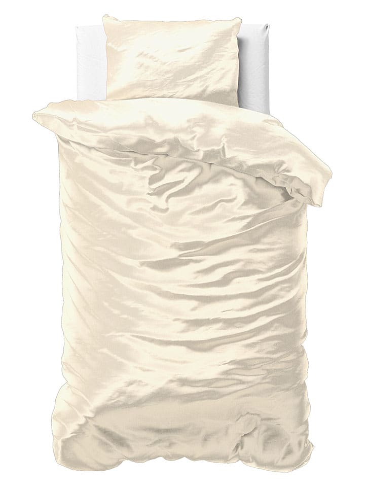 Sleeptime Micropercal-Satin-Bettwäsche-Set "Beauty Skin Care" in Creme - 59% | Größe 140x220 cm | Bettwaesche-bettwaren
