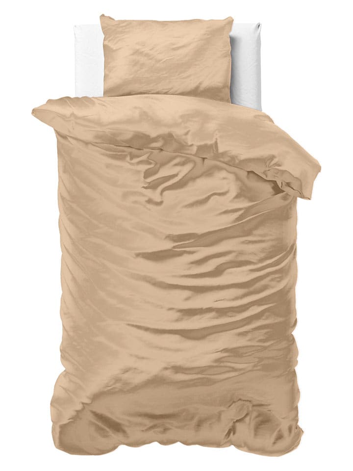 Sleeptime Micropercal-Satin-Bettwäsche-Set "Beauty Skin Care" in Taupe - 59% | Größe 140x220 cm | Bettwaesche-bettwaren