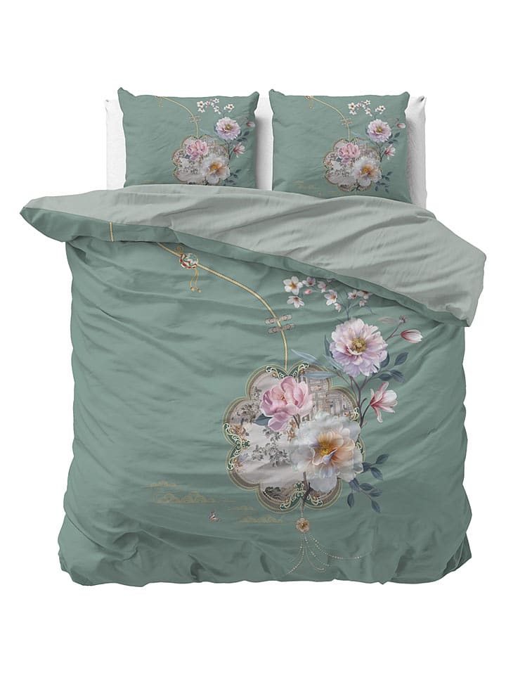 Sleeptime Mikrofaser-Bettwäsche-Set "Lyra" in Türkis/ Rosa - 62% | Größe 240x200/220 cm | Bettwaesche-bettwaren