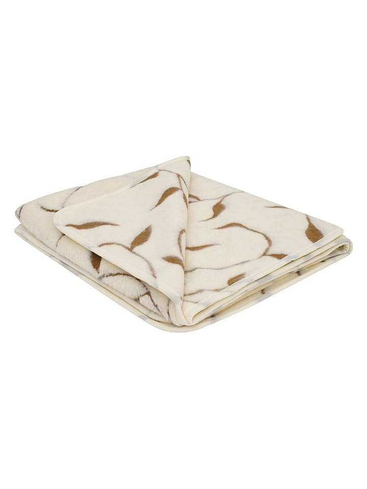Native Home Wolldecke ''Leaf'' in Creme - 67% | Größe 130x170 cm | Decken