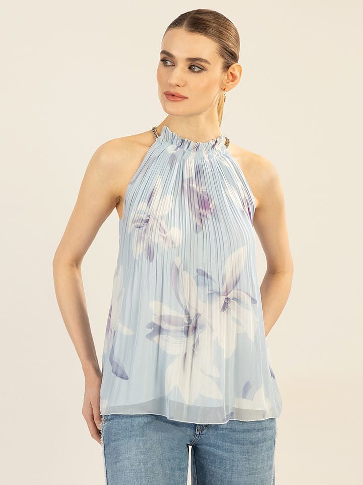APART Plisseetop in Hellblau - 67% | Größe 40 | Damen-blusen