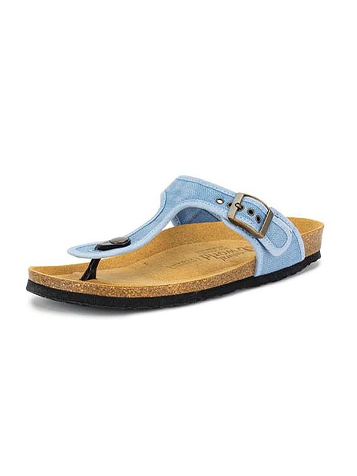 natural world Zehentrenner in Hellblau - 58% | Größe 36 | Damen-sandalen