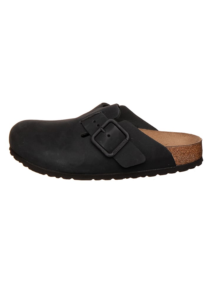Birkenstock Leder-Clogs "Boston" in Schwarz - 20% | Größe 43 | Damen-pantoletten