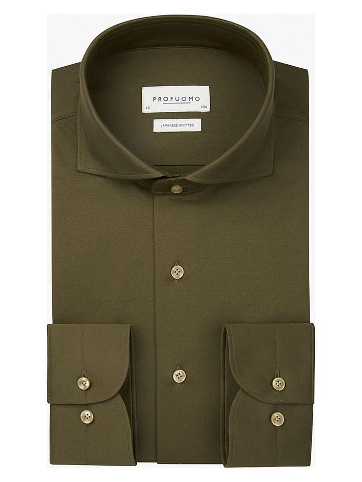 PROFUOMO Hemd - Slim fit - in Khaki - 59% | Größe 41 | Herren-plussize