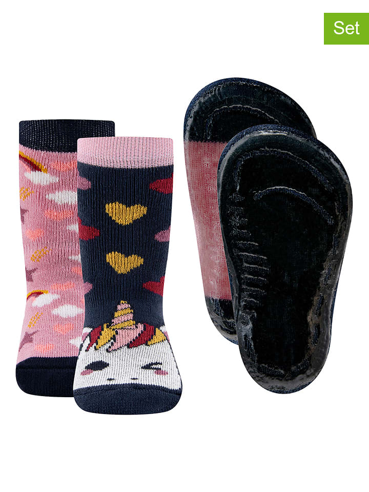 ewers 2er-Set: ABS-Socken in Dunkelblau/ Rosa - 50% | Größe 19/20 | Babysocken-strumpfhosen