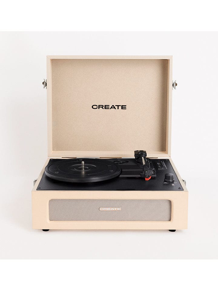 CREATE Plattenspieler ''Retro'' in Beige - (B)44 x (H)18,5 x (T)33,3 cm - onesize
