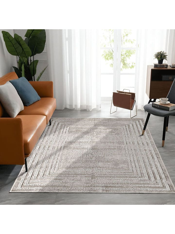 Mioli Kurzflor-Teppich in Beige/ Weiß - 76% | Größe 140x220 cm |